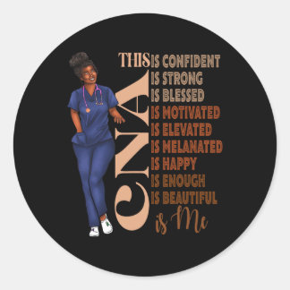 Sticker Rond Mélanine noire Cna Afrique Mois de l'histoire des
