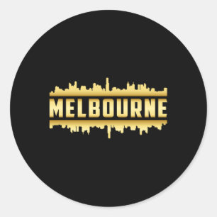 Sticker Rond Melbourne Australia City Skyline Cityscape Cadeau