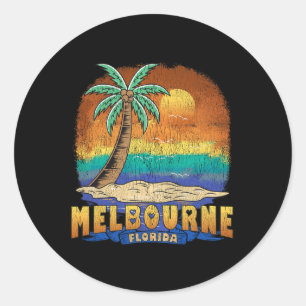 Sticker Rond Melbourne Florida Vintage Souvenir dénudé