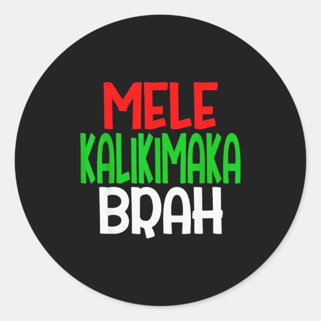 Sticker Rond Mele Kalikimaka Brah - Funny Hawaiian Island Chris (Devant)