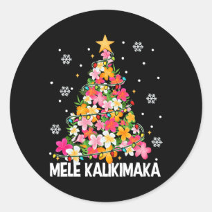 Sticker Rond Mele Kalikimaka Hawaii Noël Hawaii Noël Noël Noël 