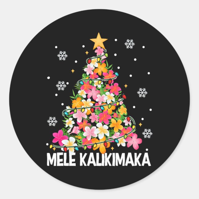Sticker Rond Mele Kalikimaka Hawaii Noël Hawaii Noël Noël Noël  (Devant)