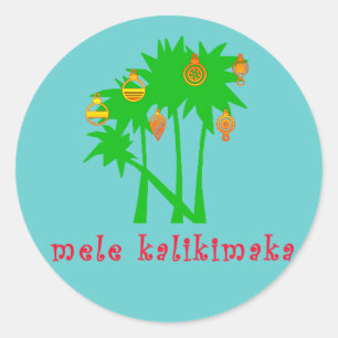 Sticker Rond Mele Kalikimaka Hawaiian Christmas Appareils