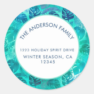 STICKER ROND MELE KALIKIMAKA HAWAIIAN TROPICAL BEACH