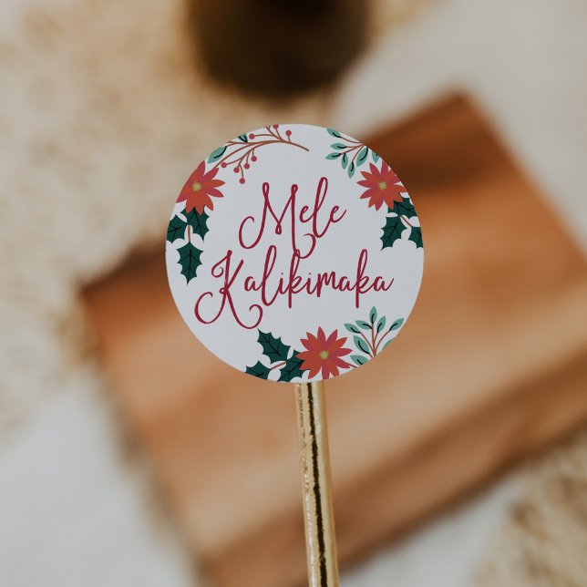 Sticker Rond Mele Kalikimaka | Noël hawaïen (Créateur téléchargé)