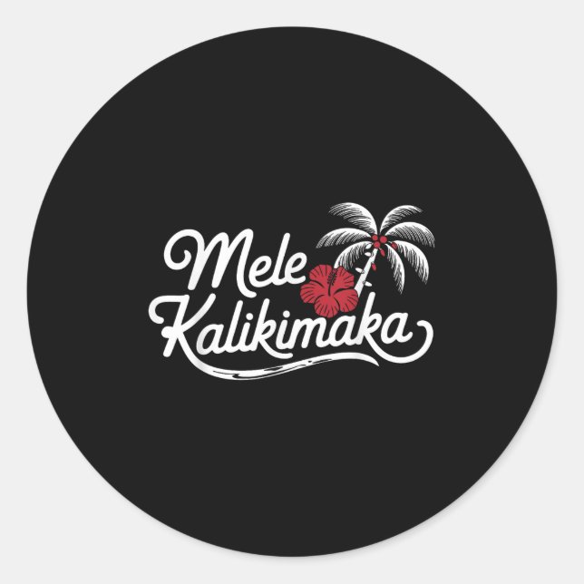 Sticker Rond Mele Kalikimaka Trocal Christmas Hawaiian Xmas  (Devant)