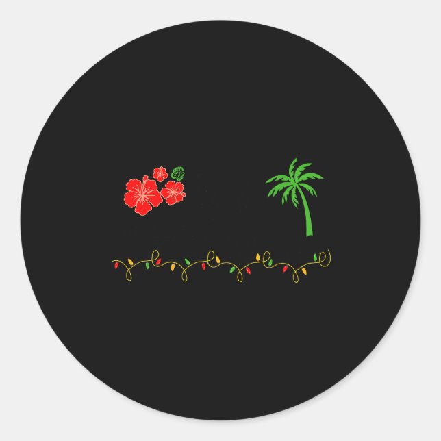 Sticker Rond Mele Kalikimaka Trocal Christmas Hawaiian Xmas  (Devant)