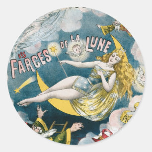 Sticker Rond Melies ~ Magicien français Vintage Magie Act
