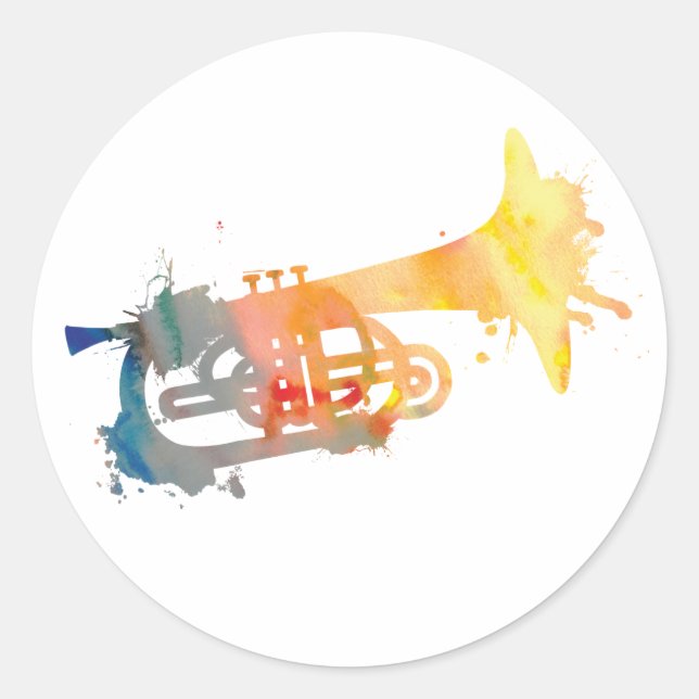Sticker Rond Mellophone de peinture (Devant)