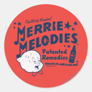 Sticker Rond MÉLODIESMC Porky MERRIE 2