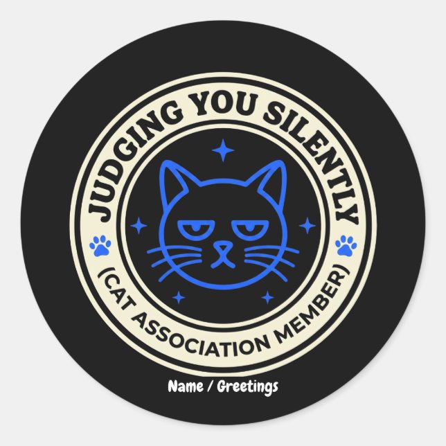 Sticker Rond Membre de l'Association Féline Officielle Vous Jug (Devant)