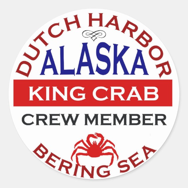 Sticker Rond Membre de l'équipage de crabe King de hollandais H (Devant)