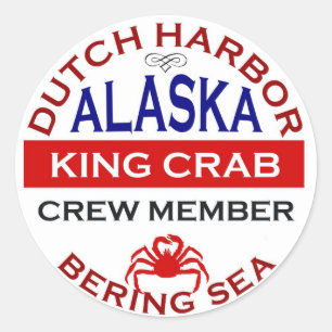 Sticker Rond Membre de l'équipage de crabe King de hollandais H