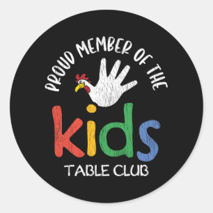 Sticker Rond Membre fier du Club de la table des enfants, drôle