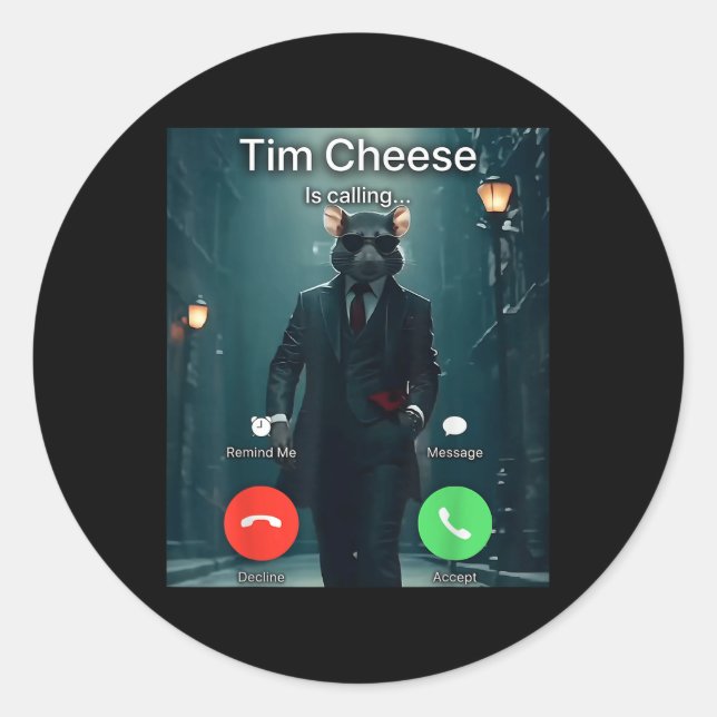 Sticker Rond Mème au fromage Tim (Devant)
