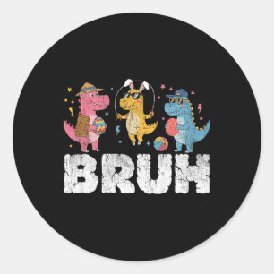 Sticker Rond Mème Bruh Jour de Pâques OEufs de lapin Funny T-re