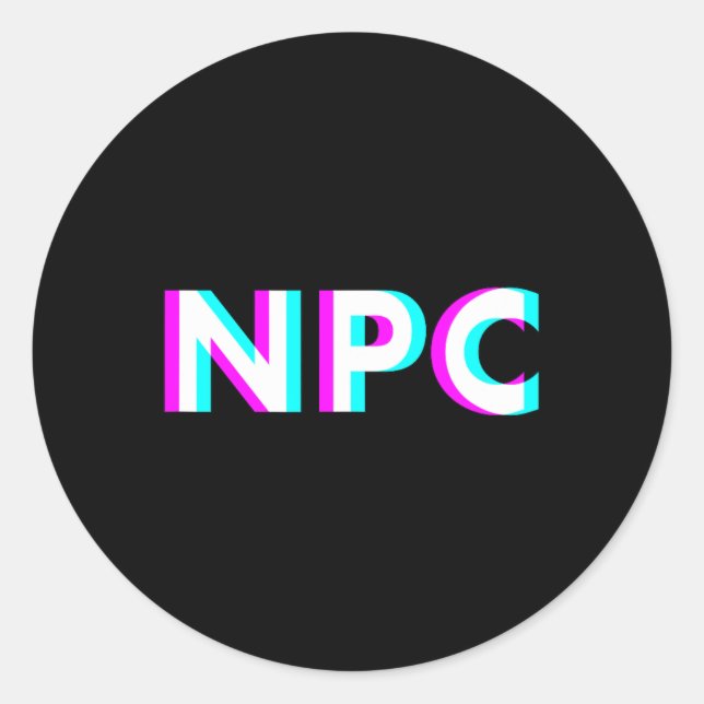 Sticker Rond Mème - Caractère non joueur 2 (Devant)