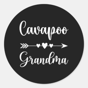 Sticker Rond Mémé Cavapoo Drôle Cadeau pour les Amateurs de Chi