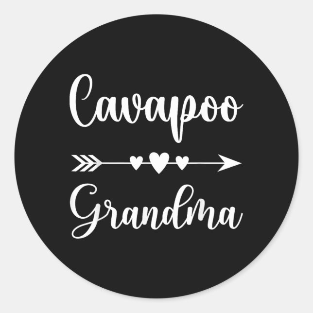 Sticker Rond Mémé Cavapoo Drôle Cadeau pour les Amateurs de Chi (Devant)