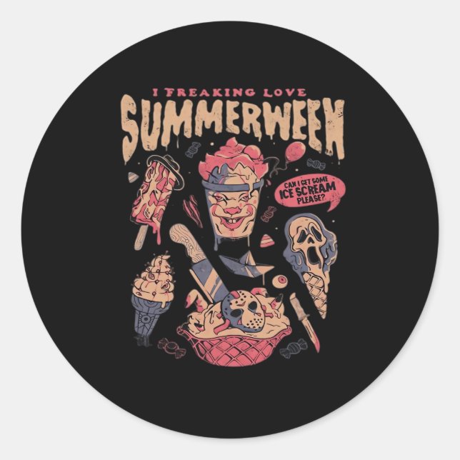Sticker Rond Mème classique Summerween (Devant)