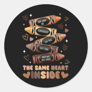 Sticker Rond Même cœur à l'intérieur Juneteenth Mois de l'histo