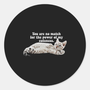 Sticker Rond Mème de chat en colère drôle pour les propriétaire