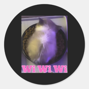 Sticker Rond Mème de chat Wiwiwi