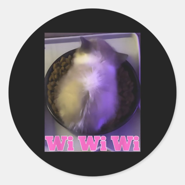 Sticker Rond Mème de chat Wiwiwi (Devant)