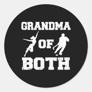 Sticker Rond Mémé de hockey drôle et de mémé de danse