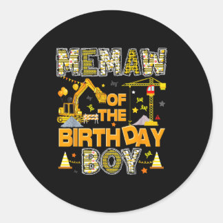 Sticker Rond Mémé de l'ouvrier du bâtiment qui fête son anniver