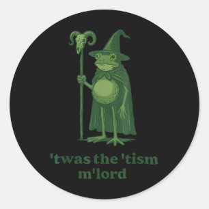 Sticker Rond Mème de magicien C'était Le Tisme Seigneur Grenoui