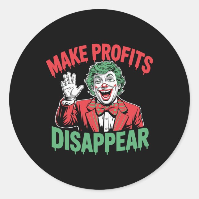 Sticker Rond Mème de récession des tarifs douaniers de Trump Fa (Devant)