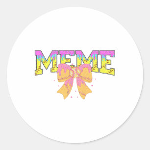 Sticker Rond Mème de softball glace à la crème goutte jour de m