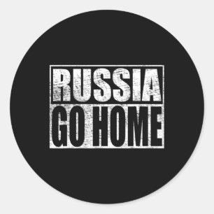Sticker Rond Mème de soutien à l'Ukraine Russie rentre chez toi