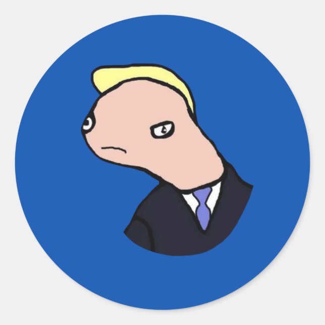 Sticker Rond Mème Doland Tremp Ultimate (bleu) (Devant)