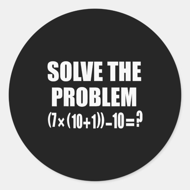 Sticker Rond Mème drôle 67 Pemdas Prof de maths élémentaire Cer (Devant)