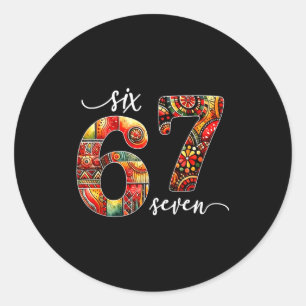 Sticker Rond Meme Drôle 6 7 Six Sept Mois de l'histoire des Noi