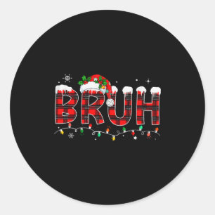 Sticker Rond Mème drôle de Bruh salutation de frère ados garçon