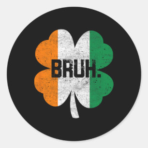 Sticker Rond Mème drôle de Bruh salutation de frère garçons St