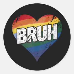 Sticker Rond Mème drôle de dire salut frère Fierté gay LGBT