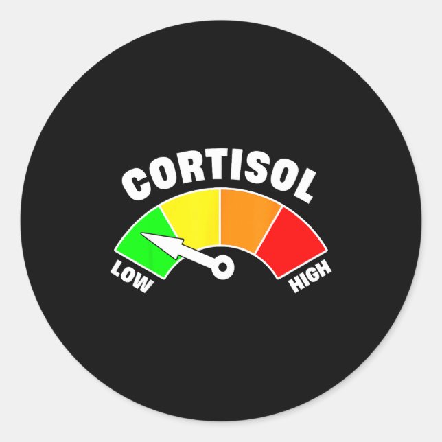 Sticker Rond Mème drôle de niveaux de cortisol bas  (Devant)
