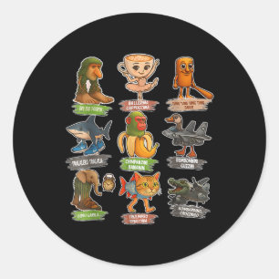 Sticker Rond Mème drôle de pourriture cérébrale italienne Tous 