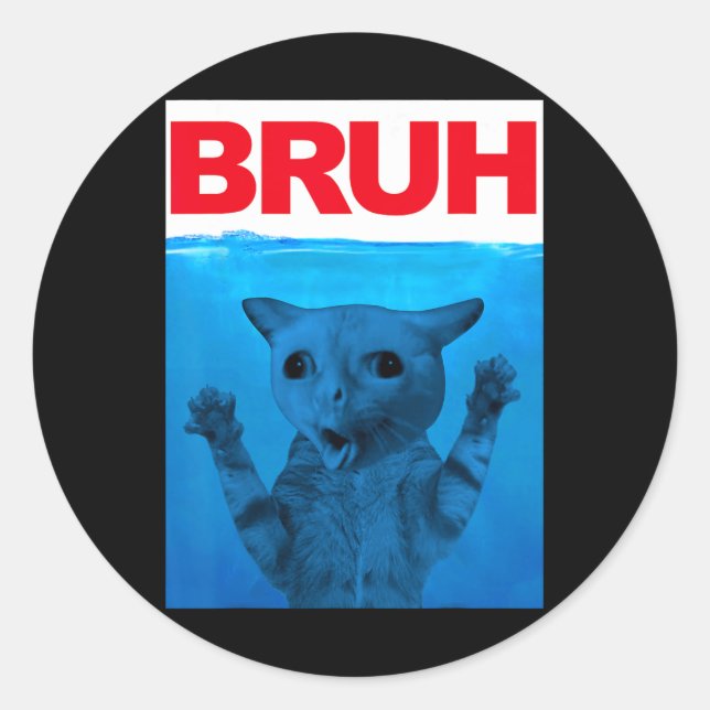 Sticker Rond Mème drôle de salutation frère Bruh pour adolescen (Devant)
