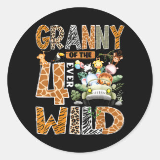 Sticker Rond Mémé du 4ème anniversaire du zoo safari Four Wild