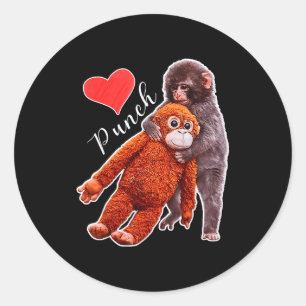 Sticker Rond Mème du bébé singe qui reçoit un coup de poing