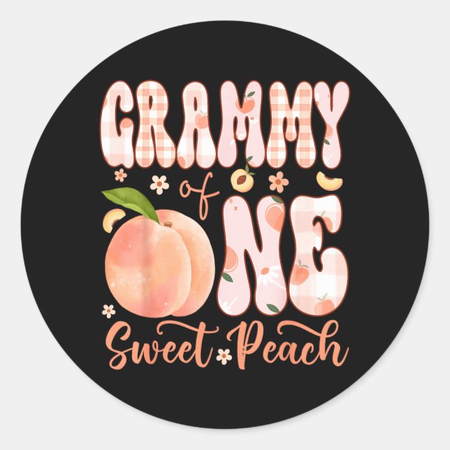 Sticker Rond Mémé d'une fête de fille pour le 1er anniversaire  (Devant)