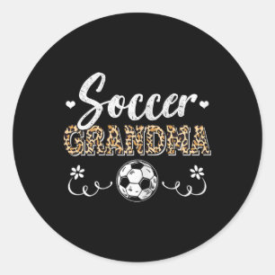 Sticker Rond Mémé foot drôle motif léopard Mémé foot