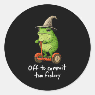 Sticker Rond Meme Grenouille Fantaisiste Magicien Partir Commet