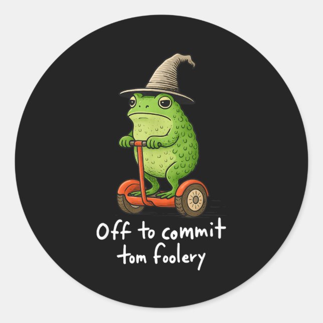 Sticker Rond Meme Grenouille Fantaisiste Magicien Partir Commet (Devant)