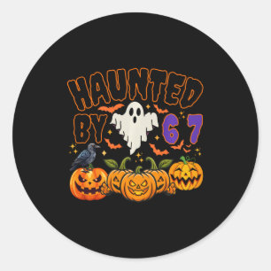 Sticker Rond Mème Halloween ensorcelé 67 Six Sept